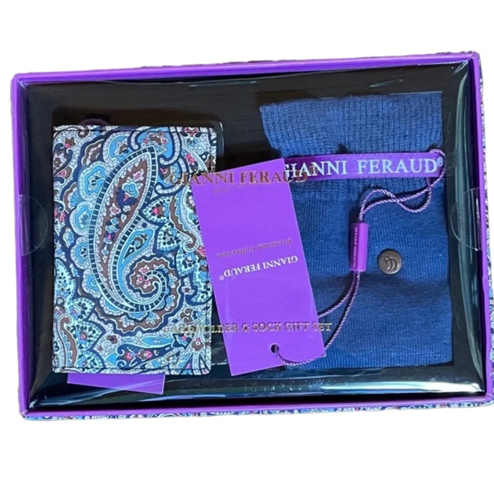 NEW Gianni Feraud Cardholder and Sock Set